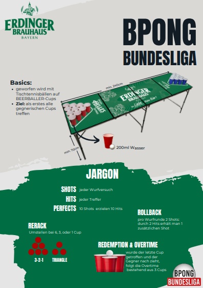 It's a hit - ERDINGER Brauhaus wird Partner der BPong-Bundesliga